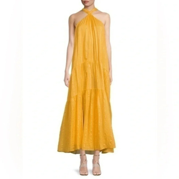 NEW FRAME Silk Halter Maxi Dress XS B926 - Picture 1 of 6